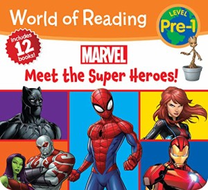 海外製絵本 知育 英語 World of Reading Marvel: Meet the Super Heroes!-Pre-Level 1 Boxed Set