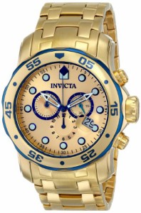 腕時計 インヴィクタ インビクタ Invicta Mens Pro Diver Scuba Swiss Chronograph 18k Gold Plated St