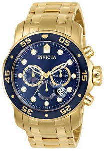腕時計 インヴィクタ インビクタ Invicta Men's 0073 Pro Diver Collection Chronograph 18k Gold-Plat