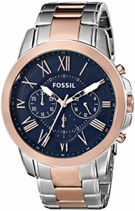 腕時計 フォッシル メンズ Fossil Men's FS5024 Grant Chronograph Two-Tone Rose and Silver Stainless S