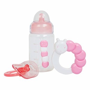 ジェーシートイズ 赤ちゃん おままごと JC Toys Pink Baby Doll Bottle, Rattle & Pacifier Set for