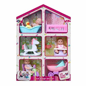 JCトイズ JC Toys たくさんの愛らしい赤ちゃんたち 3つの人形 6つの付属品 ボックスプレイハウスギ