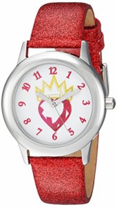 腕時計 ディズニー キッズ Disney Girl's 'Descendants' Quartz Stainless Steel Casual Watch, Color:Red
