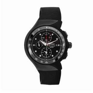 腕時計 セイコー メンズ Seiko Men's SNAD45P2 Streamline Black Rubber Strap Chronograph Alarm Watch