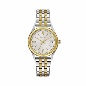 腕時計 ブローバ レディース Bulova Ladies' Dress Quartz Two-Tone Stainless Steel Watch, Silver-Whit