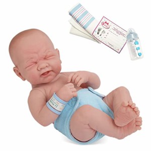 JCトイズ 新生児 リアルな男の子の赤ちゃん人形 布オムツやIDブレスレットなども付属 ブルー　