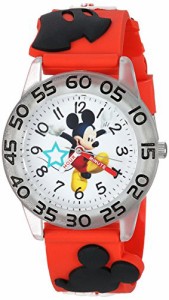 腕時計 ディズニー キッズ Disney Boy's 'Mickey Mouse' Quartz Plastic Casual Watch, Color:Red (Model: