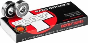 ベアリング スケボー スケートボード Bones Swiss Ceramic Skateboard Bearings 8 Pack