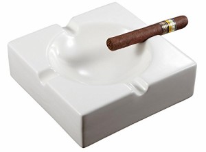 灰皿 海外モデル アメリカ Visol Lokken Ceramic Patio Cigar Ashtray, White