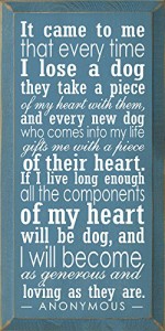 壁飾り インテリア タペストリー Wooden Dog Sign - It Came to Me That Every Time I Lose a Dog... (
