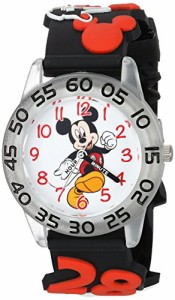 腕時計 ディズニー キッズ Disney Boy's 'Mickey Mouse' Quartz Plastic Casual Watch, Color:Black (Mode