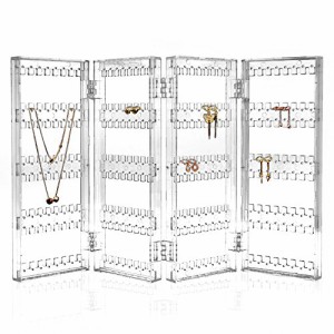 アクセサリスタンド ジュエリー TheJD Foldable Acrylic Earring Screen Stand Holder - Upto 144 Pair