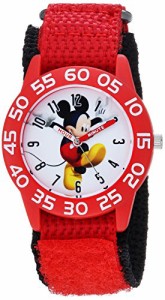 腕時計 ディズニー キッズ Disney Boy's 'Mickey Mouse' Quartz Plastic and Nylon Casual Watch, Color:R