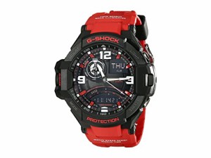 腕時計 カシオ メンズ Casio G-Shock Aviation Black Dial Red Resin Quartz Men's Watch GA1000-4B