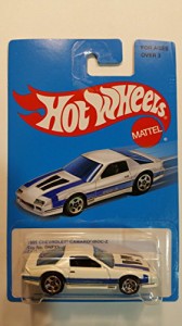 ホットウィール マテル ミニカー Hot Wheels Mattel 1985 Chevrolet Camaro Z28 IROC-Z White & Blue -