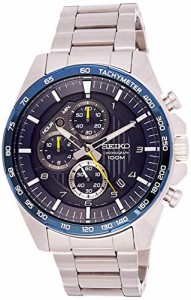 腕時計 セイコー メンズ SEIKO Chronograph Motor Sports 100m Blue Dial Watch SSB321P1