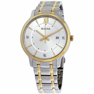 腕時計 ブローバ メンズ Bulova Diamond Silver Dial Stainless Steel Men's Watch 98D146