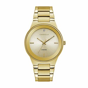 腕時計 ブローバ メンズ Caravelle by Bulova Men's Modern Quartz Gold Tone Stainless Steel Watch, Diam