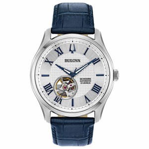 ブローバ Bulova クラシック 自動巻き メンズ腕時計 ブルーレザーストラップ 96A206