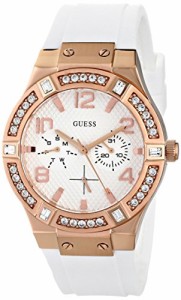 腕時計 ゲス GUESS GUESS Women's U0426L1 Stunning Rose Gold-Tone Multi-Function Watch on a Comfortable Whi