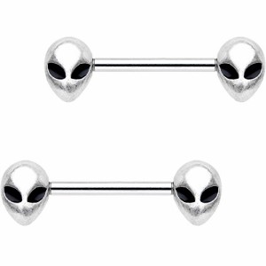 ボディキャンディー ボディピアス アメリカ Body Candy Steel Gray Alien Barbell Nipple Ring Se