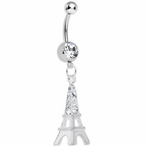 ボディキャンディー ボディピアス アメリカ Body Candy Clear Elegant Eiffel Tower Dangle Belly