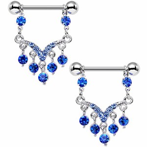 ボディキャンディー ボディピアス アメリカ Body Candy Stainless Steel Blue Ornate V Dangle Ni