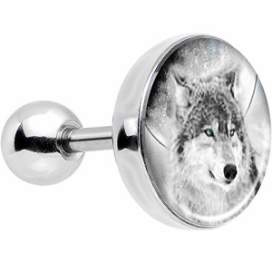 ボディキャンディー ボディピアス アメリカ Body Candy Stainless Steel Blue Eyed Night Wolf Tr