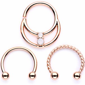 ボディキャンディー ボディピアス アメリカ Body Candy 16G Rose Gold Tone 316L Steel Septum Je