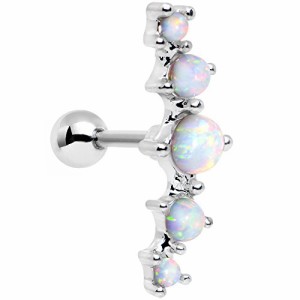 ボディキャンディー ボディピアス アメリカ Body Candy Stainless Steel White Synthetic Opal Le