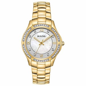 腕時計 ブローバ レディース Bulova Ladies' Crystal Gold Tone Stainless Steel 3-Hand Quartz Watch, W