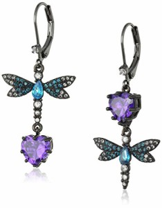 ベッツィ・ジョンソン ピアス アメリカ Betsey Johnson CZ & Butterfly Double Mismatch Drop Earri