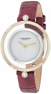 腕時計 アクリボスXXIV レディース Akribos XXIV Women’s Leather Watch ? Swarovski Crystal Accen