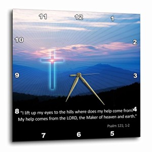 壁掛け時計 インテリア 海外モデル 3dRose Christian - Inspirational Psalm - Wall Clock, 10 by 10-