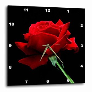 壁掛け時計 インテリア 海外モデル 3dRose Red Rose - Wall Clock, 13 by 13-Inch (DPP_3651_2)