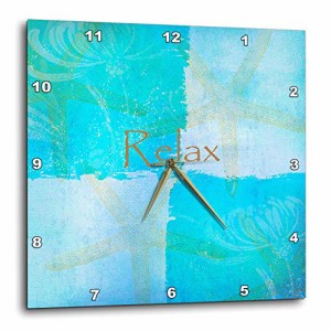 壁掛け時計 インテリア 海外モデル 3dRose DPP_79350_3 Relax Starfish Aqua and Blue Beach Theme wi