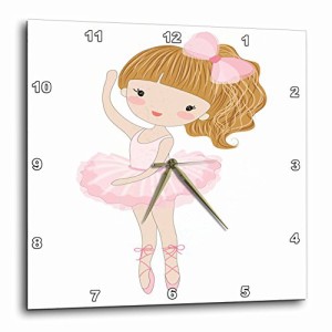 壁掛け時計 インテリア 海外モデル 3D Rose Cute Dancing Ballerina Little Girl Illustration Wall C