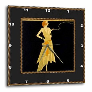 壁掛け時計 インテリア 海外モデル 3dRose LLC DPP_39590_3 Wall Clock, 15 by 15-Inch, Art Deco Lad