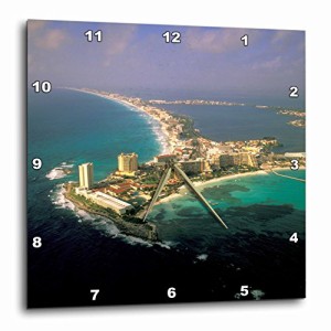 壁掛け時計 インテリア 海外モデル 3dRose DPP_86861_2 Mexico, Quintana Roo, Cancun Aerial-Sa13 Wb
