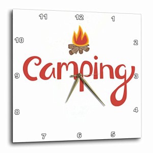 壁掛け時計 インテリア 海外モデル 3D Rose Picture of Camp fire on a White Background Wall Clock 
