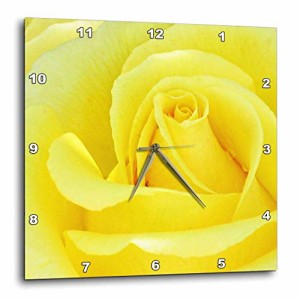 壁掛け時計 インテリア 海外モデル 3dRose DPP_113128_1 Yellow Rose Flower Macro Floral Photograph