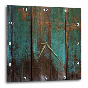 壁掛け時計 インテリア 海外モデル 3D Rose Teal Distressed Country Wood Effect Wall Clock, 13" x 