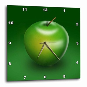 壁掛け時計 インテリア 海外モデル 3dRose dpp_26779_3 Delicious Green Apple Digital Representatio