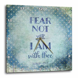 壁掛け時計 インテリア 海外モデル 3dRose Andrea Haase Inspirational Typography - Fear Not I Am w