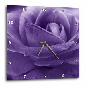 壁掛け時計 インテリア 海外モデル 3D Rose Purple Rose in Lavender Hues Floral Macro Photograph W