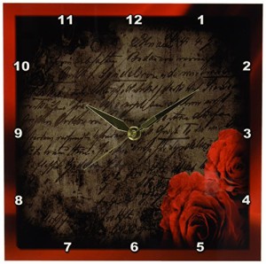 壁掛け時計 インテリア 海外モデル 3dRose dpp_41295_1 Gothic Rose Wall Clock, 10 by 10-Inch