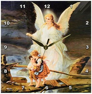 壁掛け時計 インテリア 海外モデル 3dRose LLC Guardian Angel Wall Clock, 10 by 10-Inch