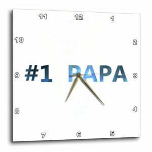 壁掛け時計 インテリア 海外モデル 3dRose DPP_151601_2#1 Papa Number One Best Greatest Papa Blue 