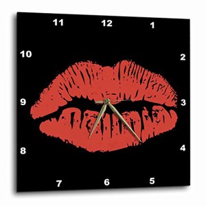 壁掛け時計 インテリア 海外モデル 3dRose Red Lips Picture - Wall Clock, 15 by 15-Inch (DPP_21343