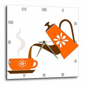 壁掛け時計 インテリア 海外モデル 3dRose dpp_165478_1 Pouring Coffee in Orange Artwork-Wall Cloc